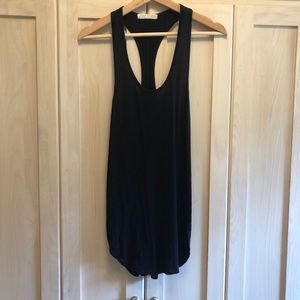 Joah brown black racer back blouse